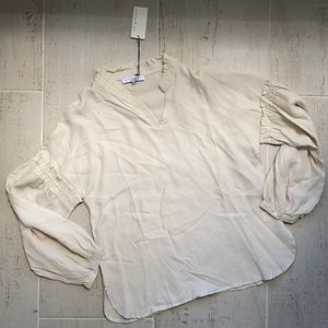 CURRENT AIR Buttery Soft, Ruffled Sleeves and Collar Blouse